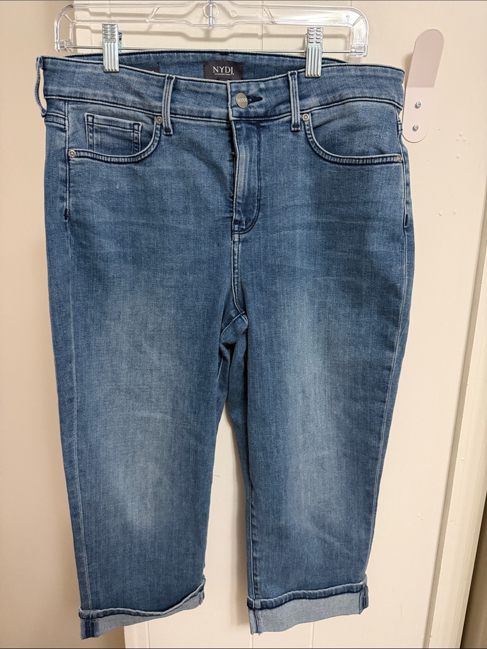 NYDJ Medium Blue Cropped Roll-Cuff Jeans
